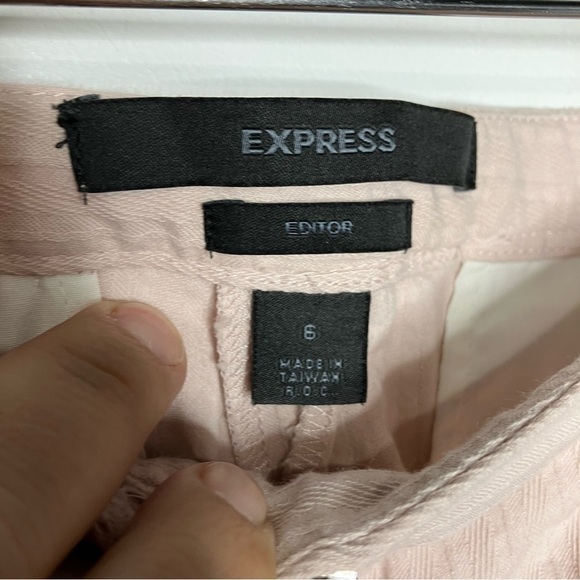 Express Editor‎ pants textured wide leg low rise light pink size 6 - Picture 3 of 6